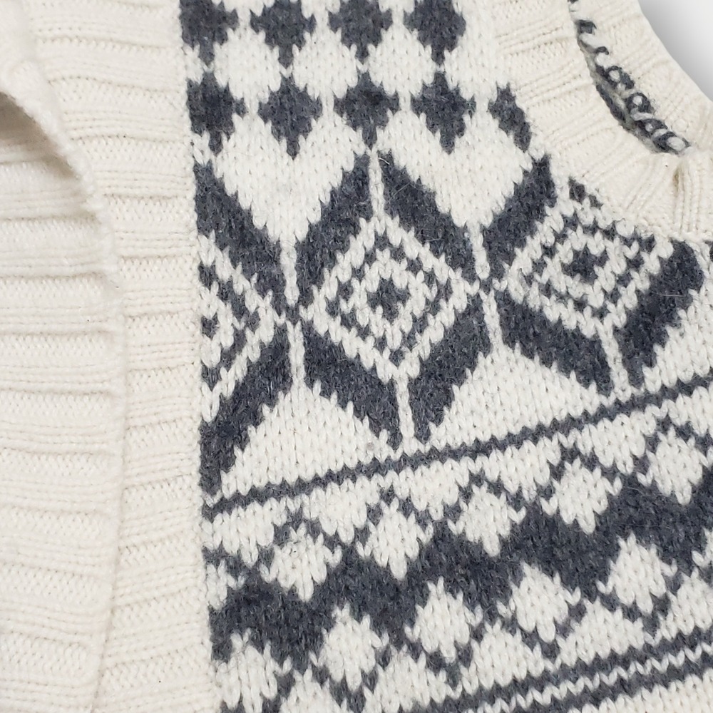 Vtg Banana Republic‎ Womens Fair Isle Wool Angora Sweater Vest Cream Sz M - Picture 10 of 11